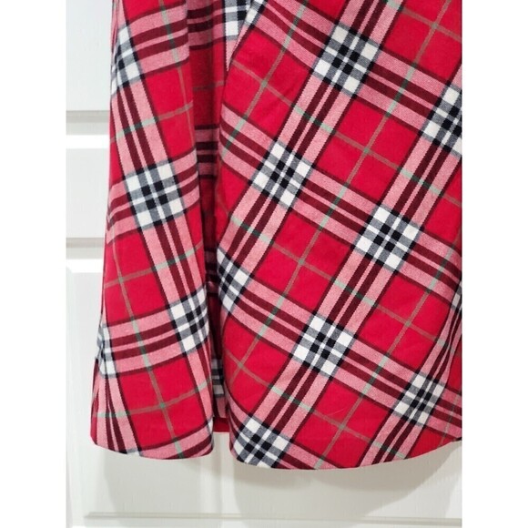 HANNA ANDERSSON A-LINE RED TARTAN PLAID FULL SKIRT SIDE ZIPPER WOMEN SIZE SMALL - Picture 3 of 13